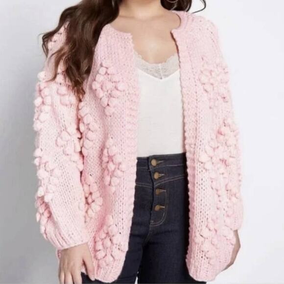 Modcloth Textured Touch Cardigan in Pink Size Small - Picture 1 of 6